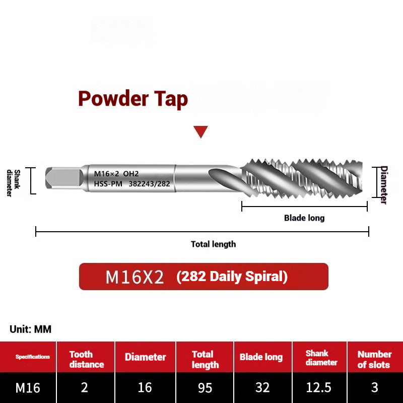 1107-OST powder high-speed steel taps Japanese standard apex screw tip spiral coarse teeth powder metallurgy tapping taps Shandong Denso Pricision Tools Co.,Ltd.